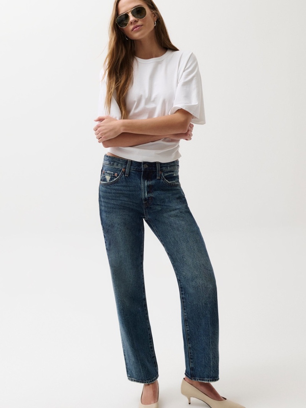 Pistola Straight Leg Jeans – Dark Wash | Size 23 | Pre-Owned